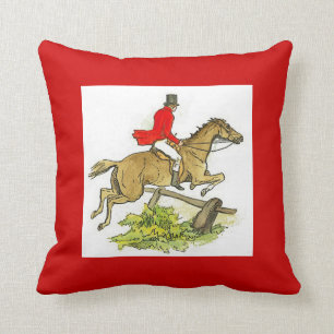 Fox Hunt Hunter Jumper Horse Horseback Riding Throw Pillow