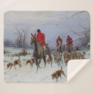 Fox Hunt Huntsmen and Hounds Returning Home Sherpa Blanket