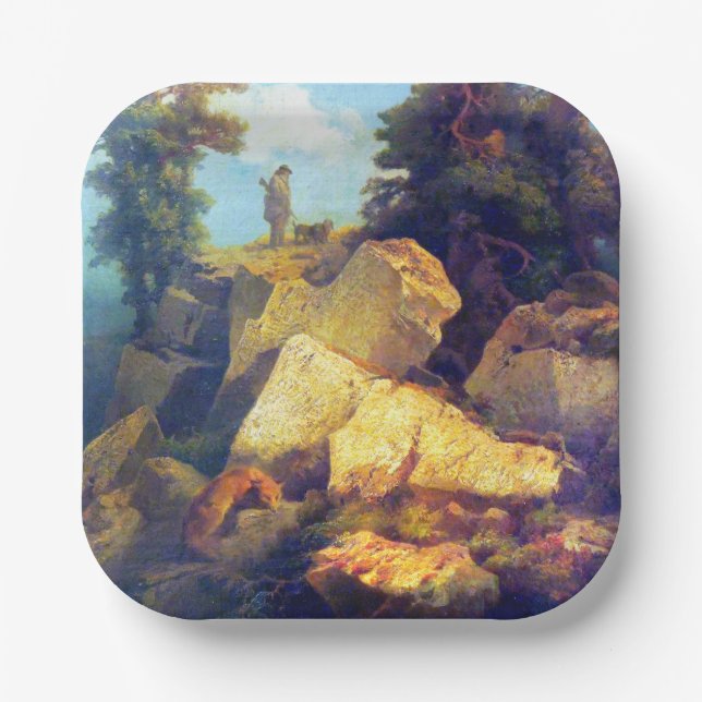 Fox Hunt Josef Navrátil  After 1850 Paper Plate (Front)