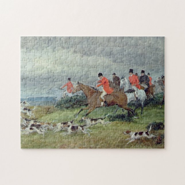 Fox Hunting in Surrey, 19th century Jigsaw Puzzle (Horizontal)