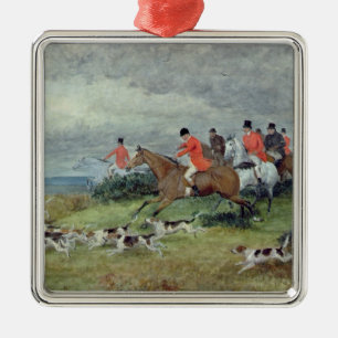 Fox Hunting in Surrey, 19th century Metal Ornament