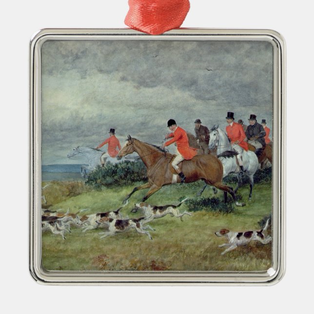 Fox Hunting in Surrey, 19th century Metal Ornament (Front)