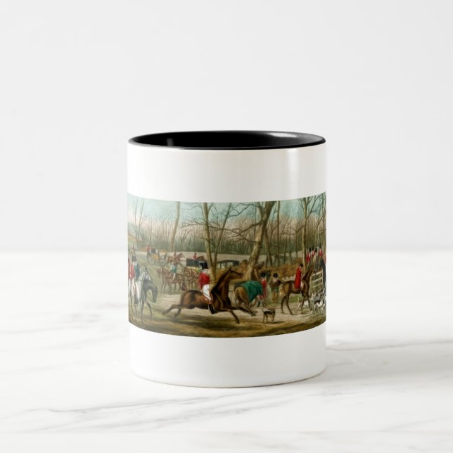 Fox Hunting Two-Tone Coffee Mug (Center)