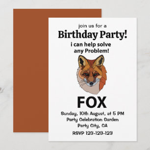 Fox I Can Help Solve Any Problem Funny Fox Invitation