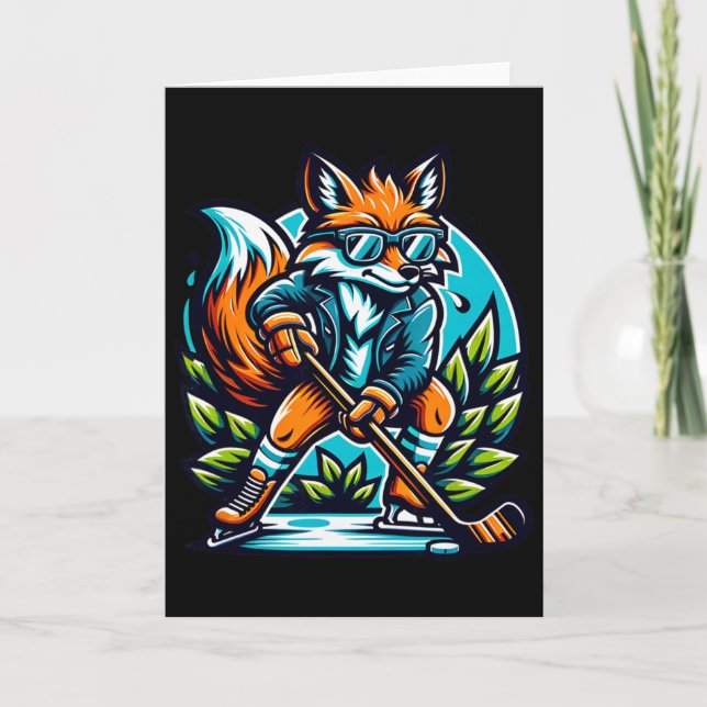 Fox Ice Hockey Cool Style Shades  Card (Front)