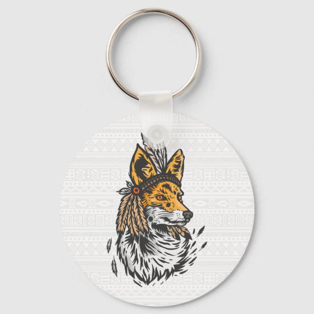 Fox Illustration Keychain (Front)