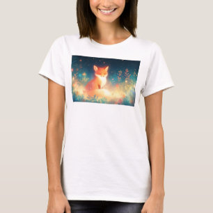 Fox in a Field of Night Blossoms T-Shirt
