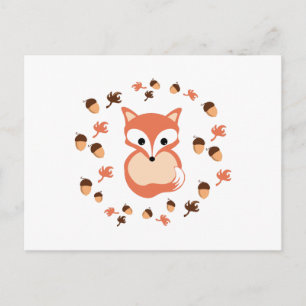 Fox in autumn postcard
