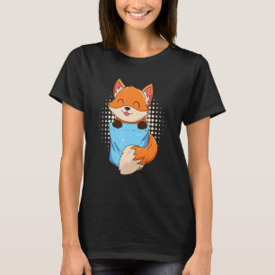 Fox in breast pocke pocket fake T-Shirt