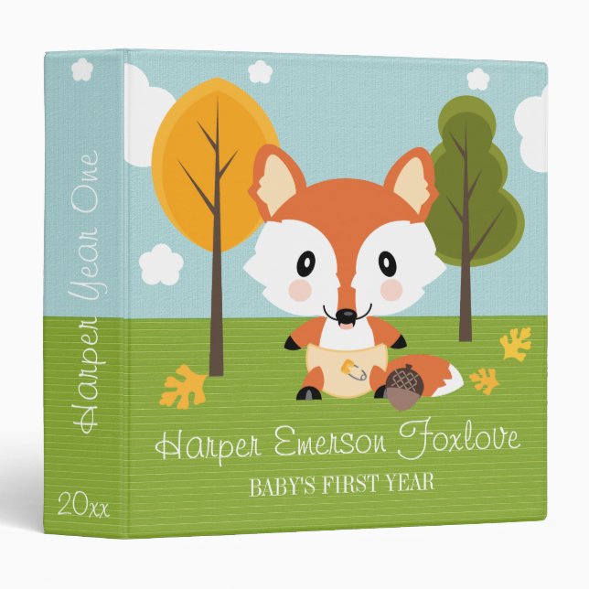 FOX IN DIAPERS BABY PHOTO ALBUM BINDER (Front/Spine)