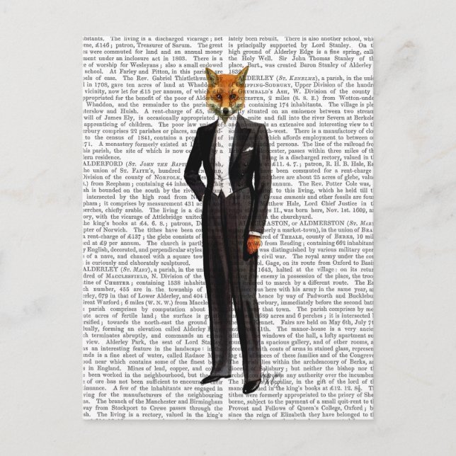 Fox In Evening Suit Full Postcard (Front)