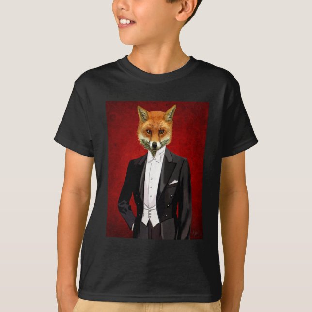 Fox In Evening Suit, Portrait T-Shirt (Front)
