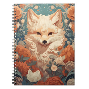 Fox In Forest Beautiful Floral Fox Notebook