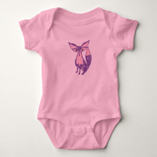Fox in Lacy Purple & Pink Baby Bodysuit