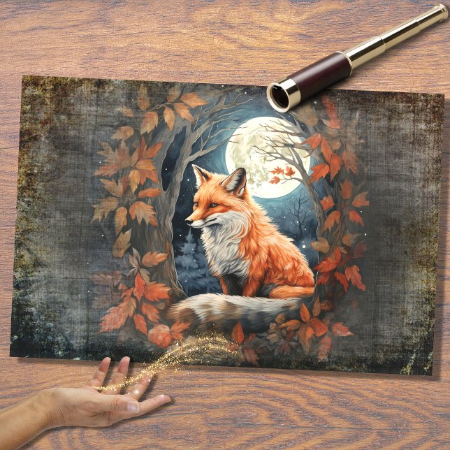 Fox in Moonlight 2 Decoupage Paper (Creator Uploaded)