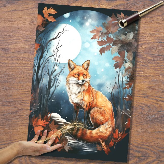 Fox in Moonlight 8 Decoupaper Paper (Creator Uploaded)