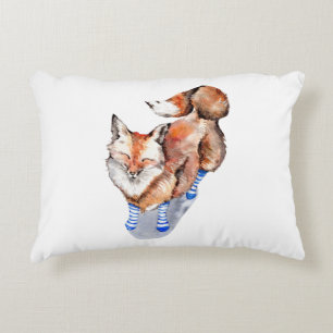 Fox in Socks Decorative Pillow