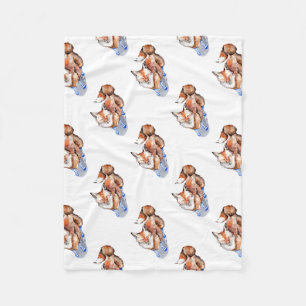 Fox in Socks Fleece Blanket