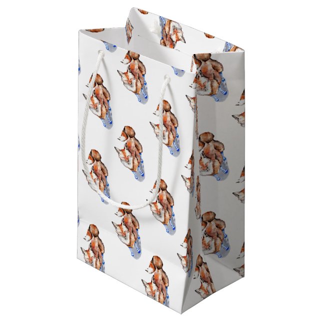 Fox in Socks Small Gift Bag (Front Angled)