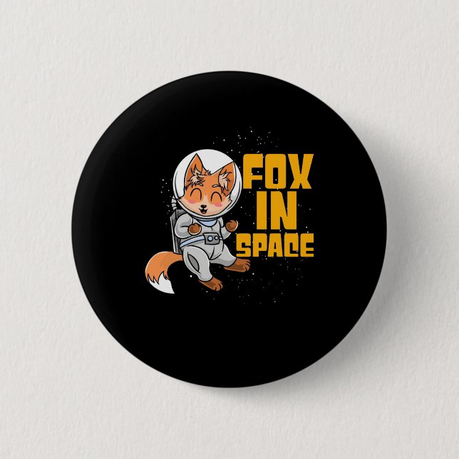 Fox In Space 2 Inch Round Button (Front)