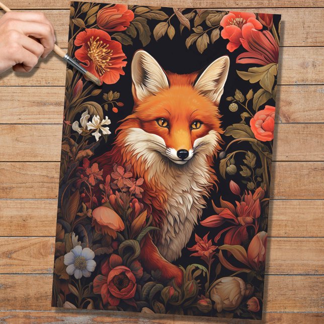 Fox in Tapestry 4 Decoupage Paper (Creator Uploaded)