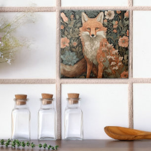 Fox in the Autumn Garden Tile