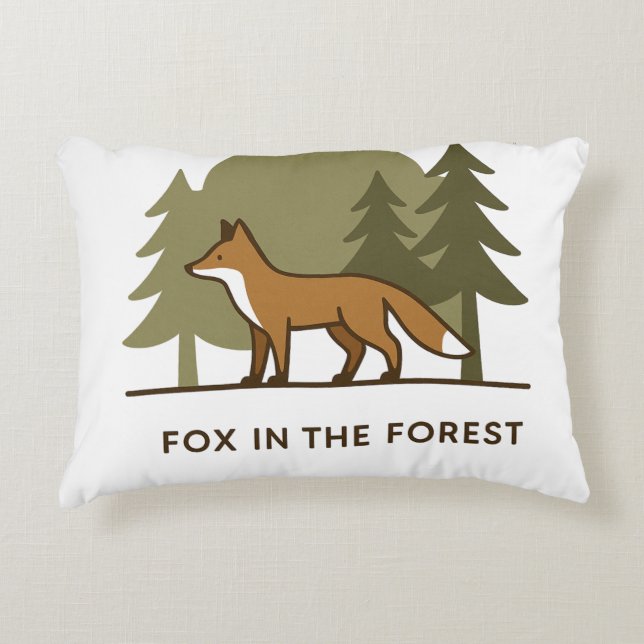 Fox in the Forest Accent Pillow (Front)