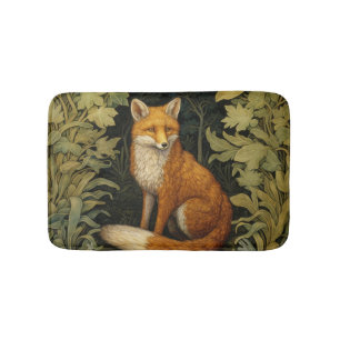 Fox in the forest, Art nouveau style Bath Mat