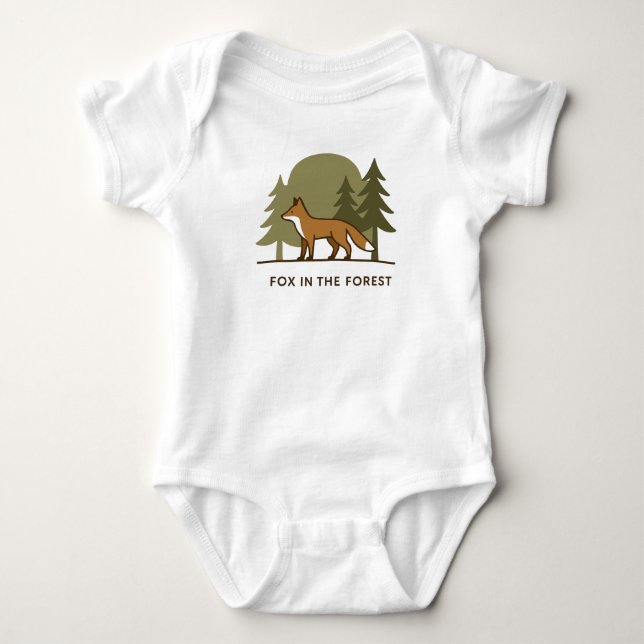 Fox in the Forest Baby Bodysuit (Front)
