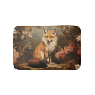 Fox in the forest moody Victorian Bath Mat