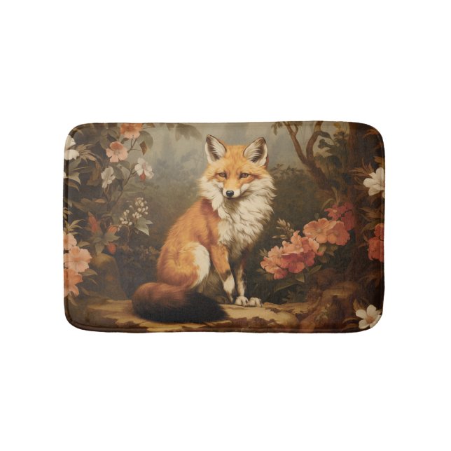 Fox in the forest moody Victorian Bath Mat (Front)