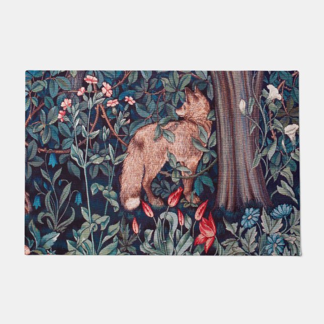 Fox in The Forest, William Morris Doormat (Front)