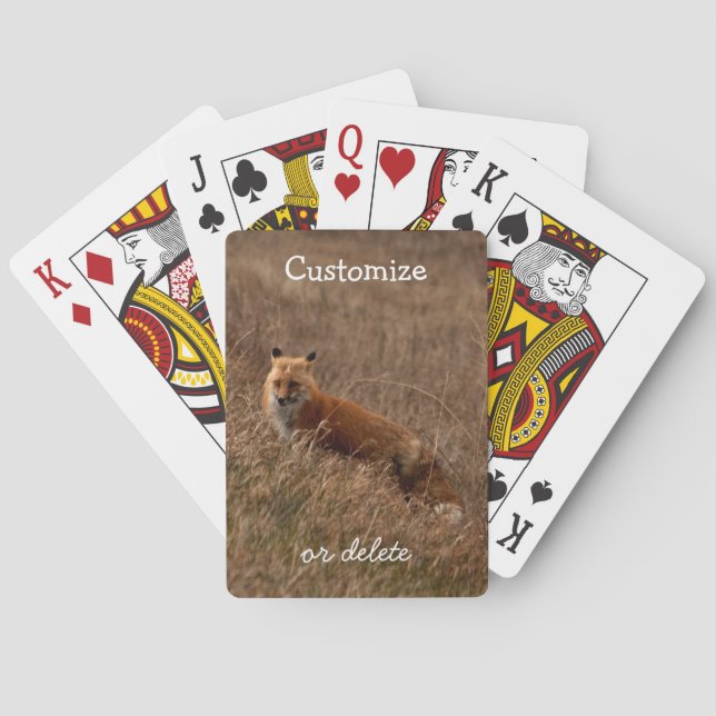 Fox in the Grass; Customizable Playing Cards (Back)