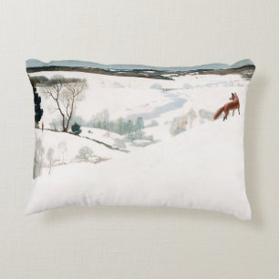 Fox in the Snow, 1935 by Newell Convers Wyeth Accent Pillow