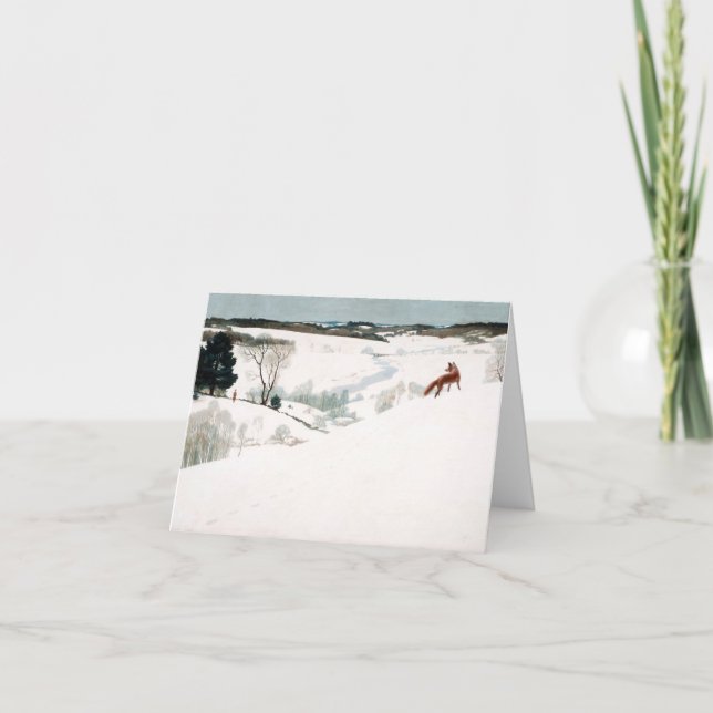 Fox in the Snow by Newell Convers Wyeth Thank You Card (Front)