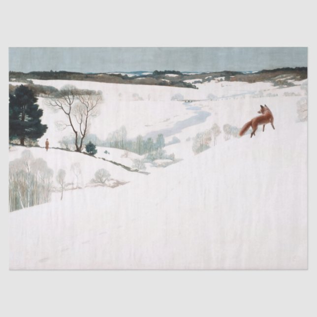 Fox in the Snow by Newell Convers Wyeth Tissue Paper (Front)