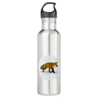 Fox in the Snow Colourful Photography Vintage 710 Ml Water Bottle