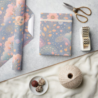 Fox in the Star Garden Wrapping Paper