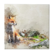 Fox in the wild painting