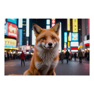 Fox in Times Square Poster