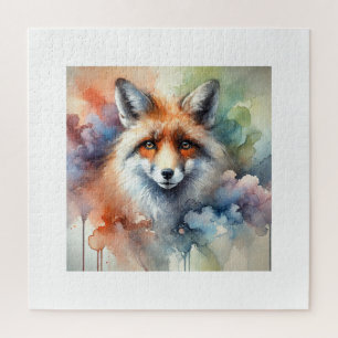 Fox in Watercolor 250624AREF126 - Watercolor Jigsaw Puzzle