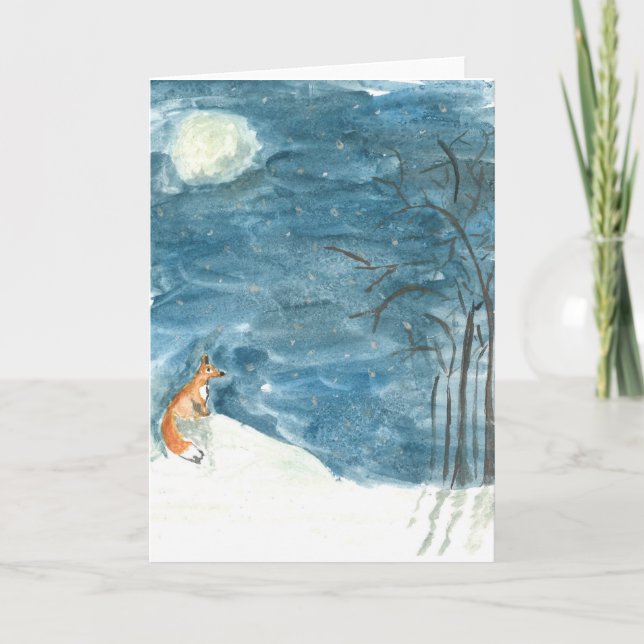 fox in winter holiday card (Front)