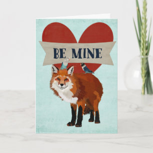 FOX & INDIGO BIRDS Valentine Card