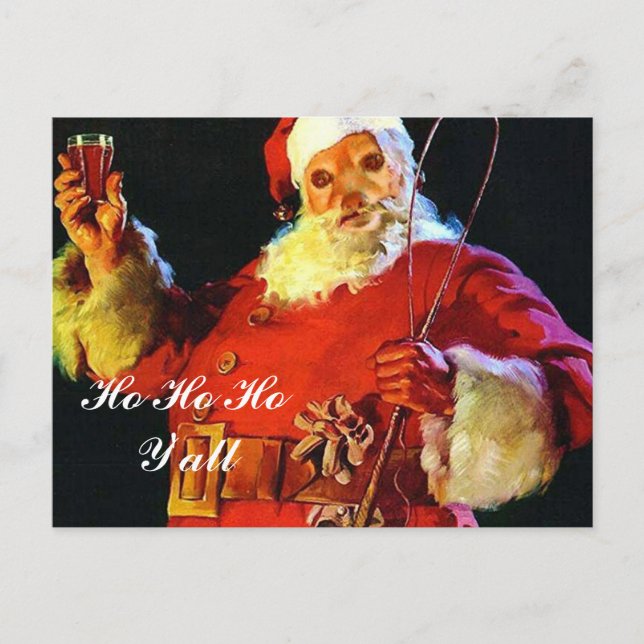 Fox Is Another Santa, Ho Ho Ho Holiday Postcard (Front)