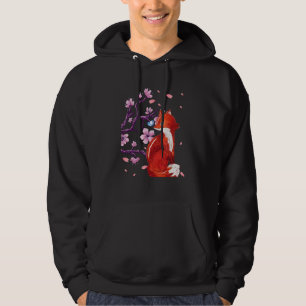 Fox Japanese Cherry Blossom Flower Vintage Sakura Hoodie