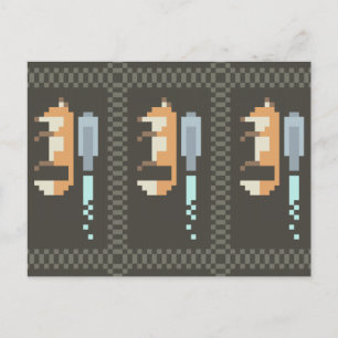 Fox Jetpack Pixel Art Postcards