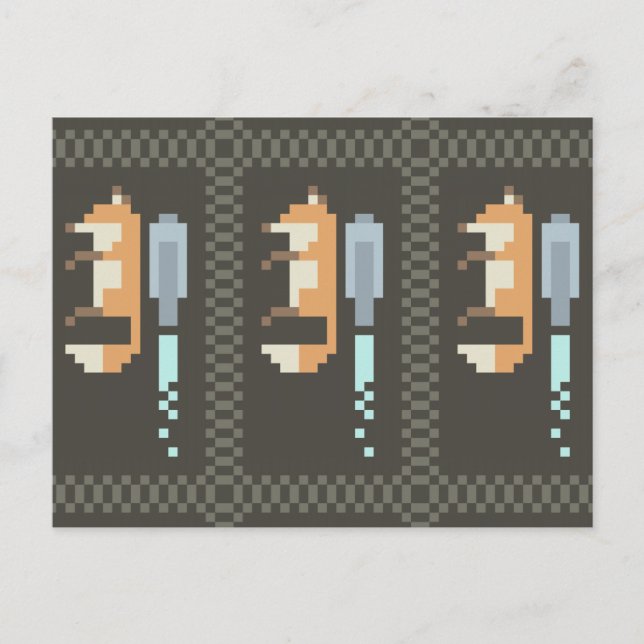 Fox Jetpack Pixel Art Postcards (Front)