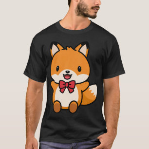 Fox Kawaii Bow Tie Zoo Day Trip Boys Girls Kids T-Shirt