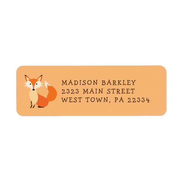 Fox Kid Cute Woodland Animal Adresse de retour Lab (Devant)