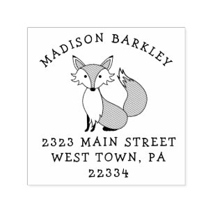 Fox Kid Cute Woodland Animal Return Address Stamp